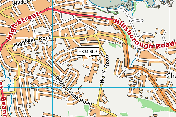 EX34 9LS map - OS VectorMap District (Ordnance Survey)