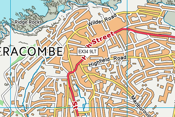 EX34 9LT map - OS VectorMap District (Ordnance Survey)