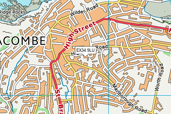 EX34 9LU map - OS VectorMap District (Ordnance Survey)