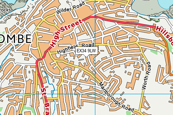 Ilfracombe Church of England Junior School map (EX34 9LW) - OS VectorMap District (Ordnance Survey)