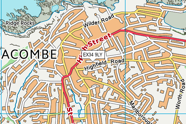 EX34 9LY map - OS VectorMap District (Ordnance Survey)