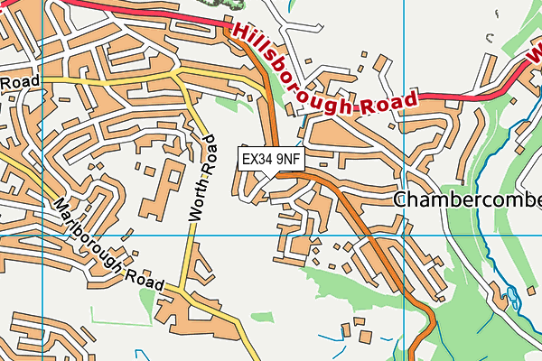 EX34 9NF map - OS VectorMap District (Ordnance Survey)