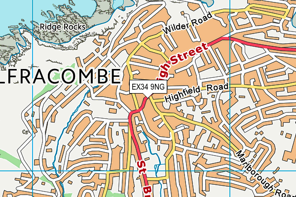 EX34 9NG map - OS VectorMap District (Ordnance Survey)