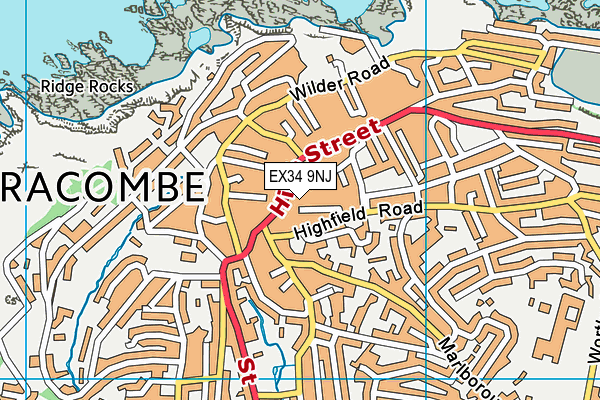 EX34 9NJ map - OS VectorMap District (Ordnance Survey)