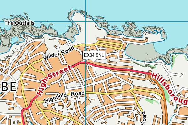 EX34 9NL map - OS VectorMap District (Ordnance Survey)