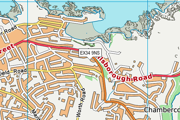 EX34 9NS map - OS VectorMap District (Ordnance Survey)