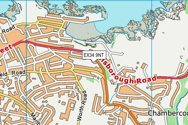 EX34 9NT map - OS VectorMap District (Ordnance Survey)