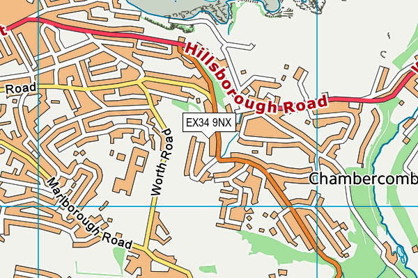 EX34 9NX map - OS VectorMap District (Ordnance Survey)