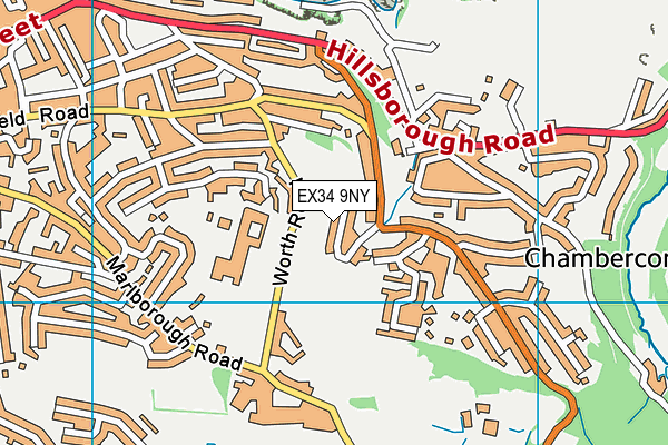 EX34 9NY map - OS VectorMap District (Ordnance Survey)