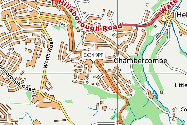 EX34 9PF map - OS VectorMap District (Ordnance Survey)