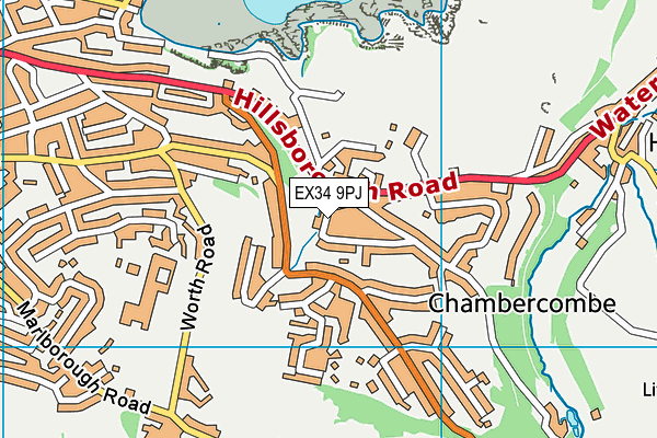 EX34 9PJ map - OS VectorMap District (Ordnance Survey)