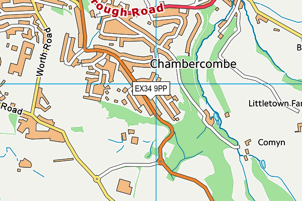 EX34 9PP map - OS VectorMap District (Ordnance Survey)