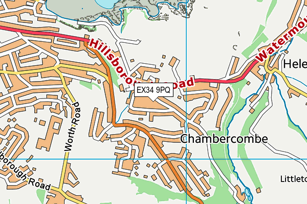 EX34 9PQ map - OS VectorMap District (Ordnance Survey)