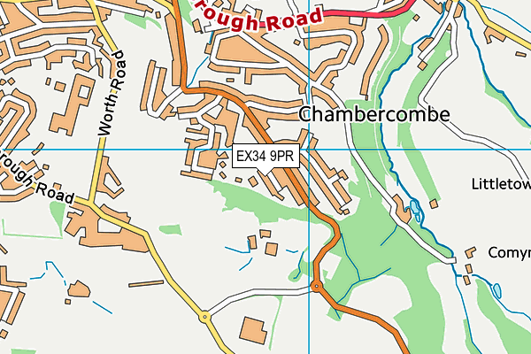 EX34 9PR map - OS VectorMap District (Ordnance Survey)