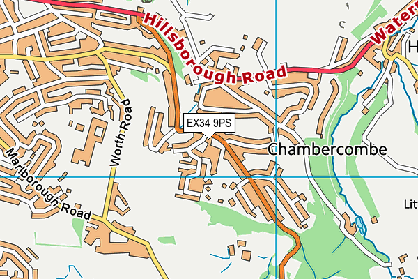 EX34 9PS map - OS VectorMap District (Ordnance Survey)