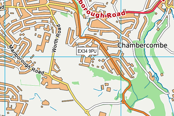 EX34 9PU map - OS VectorMap District (Ordnance Survey)