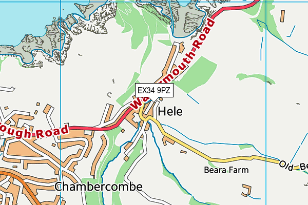 EX34 9PZ map - OS VectorMap District (Ordnance Survey)