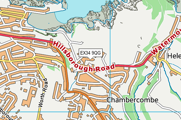 EX34 9QG map - OS VectorMap District (Ordnance Survey)