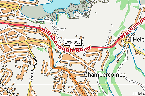 EX34 9QJ map - OS VectorMap District (Ordnance Survey)