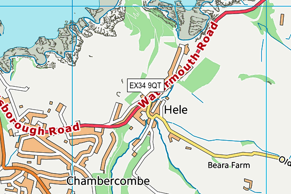 EX34 9QT map - OS VectorMap District (Ordnance Survey)