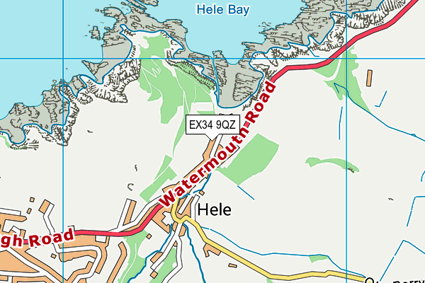 EX34 9QZ map - OS VectorMap District (Ordnance Survey)