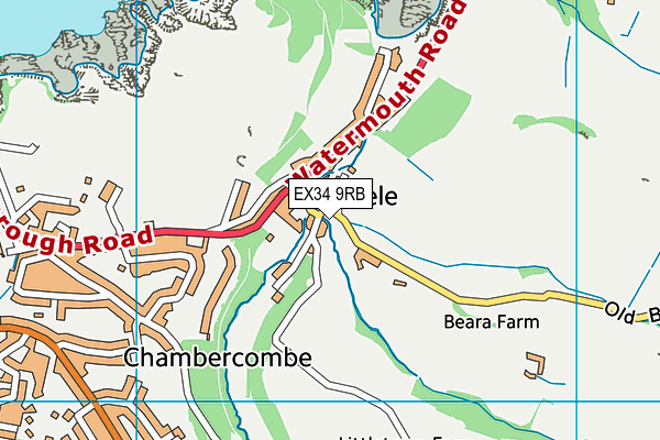 EX34 9RB map - OS VectorMap District (Ordnance Survey)