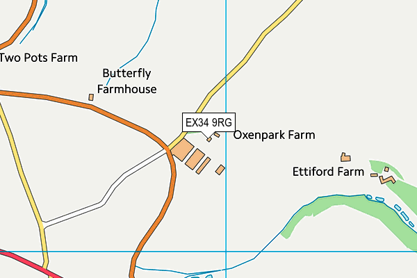 EX34 9RG map - OS VectorMap District (Ordnance Survey)