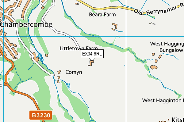 EX34 9RL map - OS VectorMap District (Ordnance Survey)