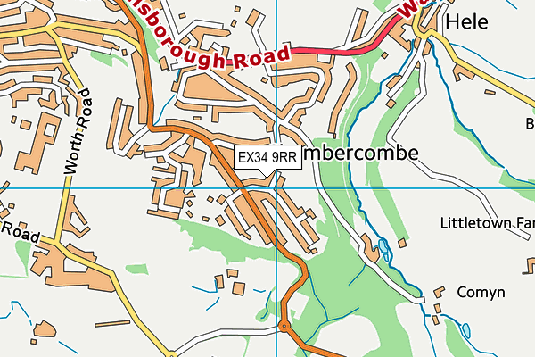 EX34 9RR map - OS VectorMap District (Ordnance Survey)