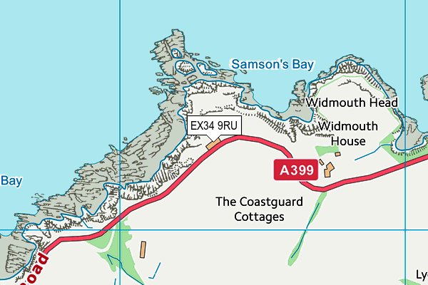 EX34 9RU map - OS VectorMap District (Ordnance Survey)