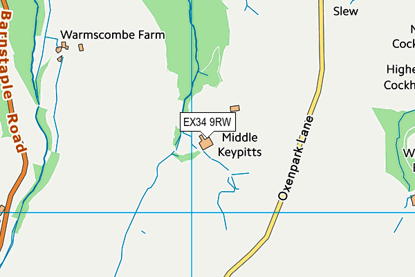 EX34 9RW map - OS VectorMap District (Ordnance Survey)