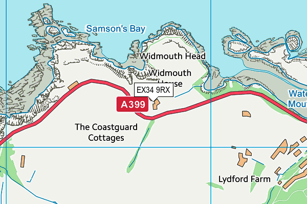 EX34 9RX map - OS VectorMap District (Ordnance Survey)