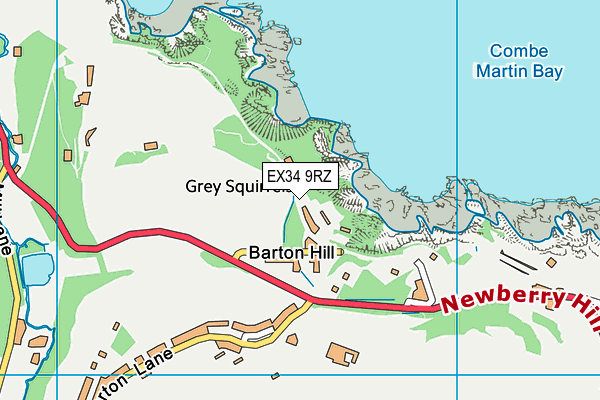 EX34 9RZ map - OS VectorMap District (Ordnance Survey)