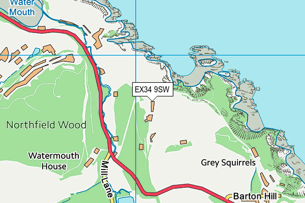 EX34 9SW map - OS VectorMap District (Ordnance Survey)