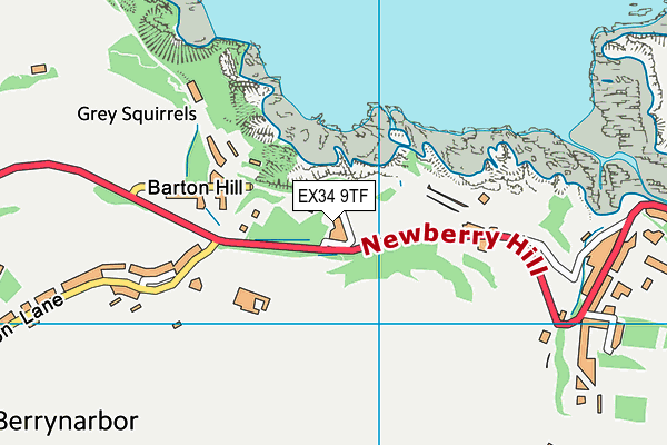 EX34 9TF map - OS VectorMap District (Ordnance Survey)