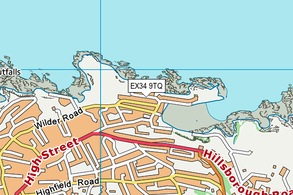 EX34 9TQ map - OS VectorMap District (Ordnance Survey)