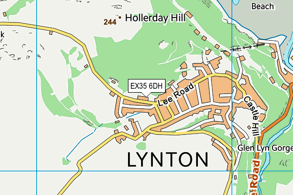 Lynton & Lynmouth Cricket Club map (EX35 6DH) - OS VectorMap District (Ordnance Survey)