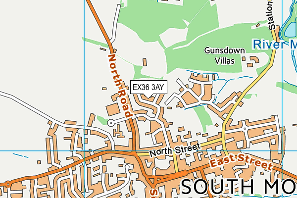 EX36 3AY map - OS VectorMap District (Ordnance Survey)