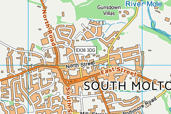 EX36 3DG map - OS VectorMap District (Ordnance Survey)