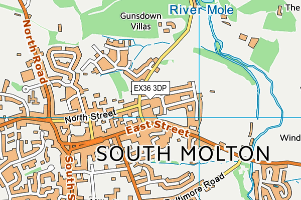 EX36 3DP map - OS VectorMap District (Ordnance Survey)