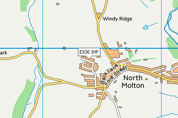 EX36 3HF map - OS VectorMap District (Ordnance Survey)