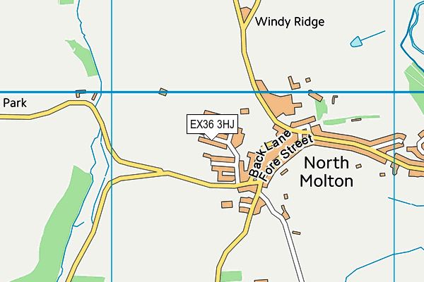 EX36 3HJ map - OS VectorMap District (Ordnance Survey)