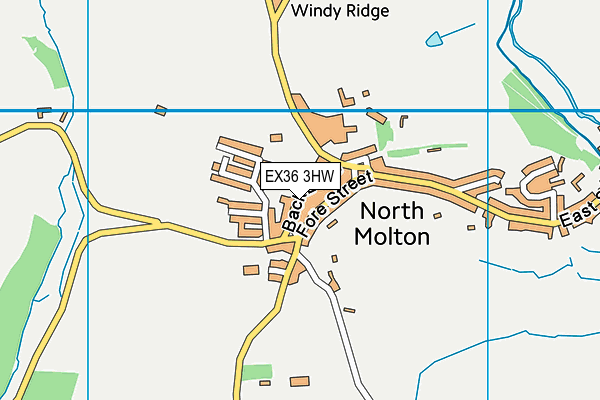 EX36 3HW map - OS VectorMap District (Ordnance Survey)