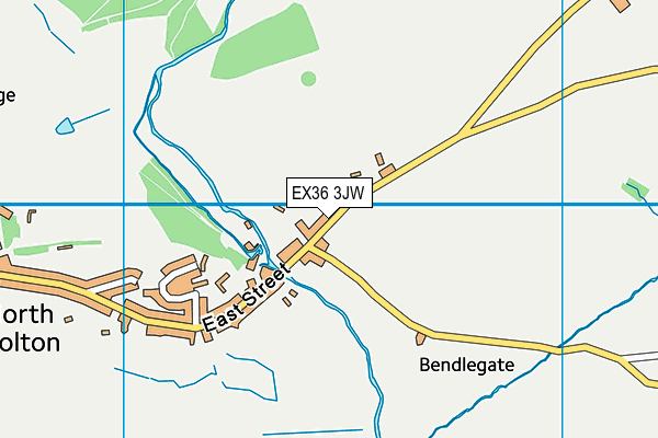 EX36 3JW map - OS VectorMap District (Ordnance Survey)