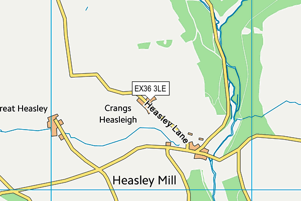 EX36 3LE map - OS VectorMap District (Ordnance Survey)