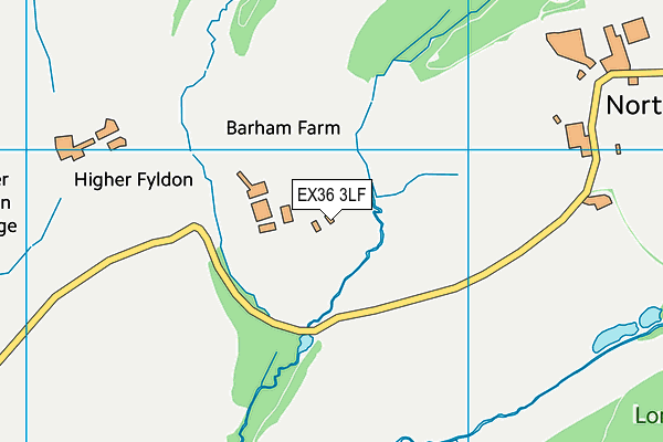 EX36 3LF map - OS VectorMap District (Ordnance Survey)