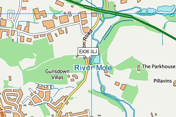South Molton Rugby Football Club (Unicorn Park) map (EX36 3LJ) - OS VectorMap District (Ordnance Survey)