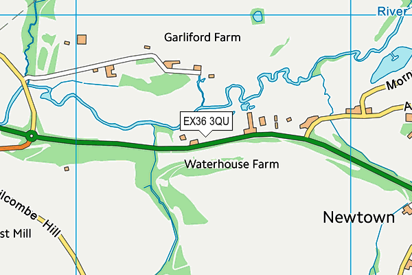 EX36 3QU map - OS VectorMap District (Ordnance Survey)