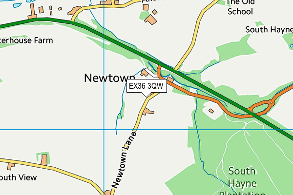 EX36 3QW map - OS VectorMap District (Ordnance Survey)