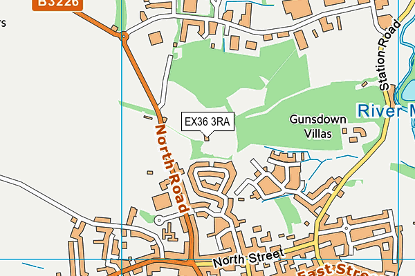 EX36 3RA map - OS VectorMap District (Ordnance Survey)